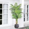 Golden Cane Palm Artificial Tree Large Tropical Palm Tree UV Resistant Fake Plant in Pot , Outdoor Decoration