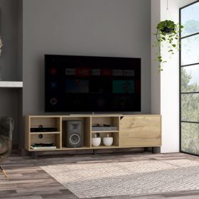 TV Stand for TV¬¥s up 70" Estocolmo, Four Open Shelves, Light Oak Finish