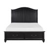 Charcoal Brown Finish Traditional Bedroom Furniture 1pc Queen Platform Bed with Storage Drawers Classic Design