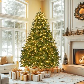 7ft Pre-Lit Artificial Holiday Christmas Tree for Home, Office,Party Decoration w/700 Warm White Lights, 2231 Branch Tips, Easy Assembly