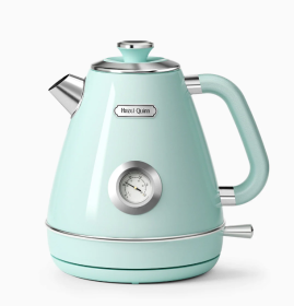 1200W Electric kettle SUS304 food grade pearl white 1.7L meter dial thermometer flower watermark painting process fast boiling rope without BPA automa