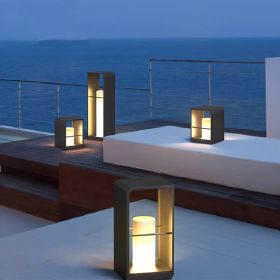 Solar powered Rectangular Path Lights, Waterproof Outdoor Garden Floor Lamp, Minimalist Outdoor LED Lanscape Lights