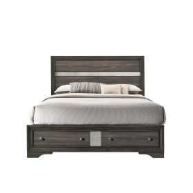 ACME Naima Eastern King Bed w/Storage, Gray (1Set/3Ctn) 25967EK