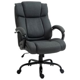 High Back Big and Tall Executive Office Chair 484lbs with Wide Seat, Computer Desk Chair with Linen Fabric, Adjustable Height, Swivel Wheels