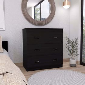 DEPOT E-SHOP Capri Three Drawer Dresser, Superior Top, Metal Handles, White