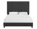 Bridgevine Home Queen Size Charcoal Grey Upholstered Platform Bed