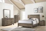 Grey Finish Fabric 1pc King Size Panel Bed Beautiful Wooden Bedroom Furniture Contemporary Style