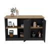 Kitchen Island Padua, Kitchen, Black / Macadamia