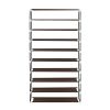 10 Tiers Shoe Rack with Dustproof Cover Closet Shoe Storage Cabinet Organizer Dark Brown RT