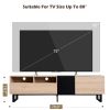 Modern TV Stand for 80'' TV with Double Storage Space, Media Console Table, Entertainment Center with Drop Down Door for Living Room, Bedroom