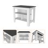 Brooklyn Kitchen Island, Three Concealed Shelves