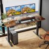 Electric Height Adjustable Standing Desk,Sit to Stand Ergonomic Computer Desk,Brown,48'' x 24"