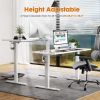 Electric Height Adjustable Standing Desk,Sit to Stand Ergonomic Computer Desk,White,48'' x 24"