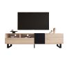 Modern TV Stand for 80'' TV with Double Storage Space, Media Console Table, Entertainment Center with Drop Down Door for Living Room, Bedroom