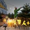 5Pcs Mixed Christmas Decoration Light Solar Stake Light Waterproof Reindeer Snowflake Bell Christmas Tree Santa Claus Light Outdoor Landscape Light