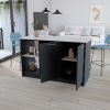 Kitchen Island Padua, Kitchen, Black / Onyx