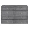 Queen Murphy Bed with Large Drawers,Gray