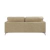 Elegant Modern Style 3pc Sofa Set Sand-Hued Polished Microfiber Upholstery Sofa Loveseat Chair Solid Wood Living Room Furniture Silver Finish Metal Le