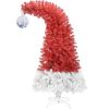 6FT Hinged Fir Artificial Fir Bent Top Christmas Tree, Xmas Tree Bendable Santa Hat Style Christmas Tree Holiday Decoration,1250 Lush Branch Tips