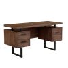 Home Office Computer Desk with Drawers/Hanging Letter-size Files, 59 inch Writing Study Table with Drawers