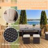 7 Pieces Patio Furniture Set Outdoor Sectional Sofa Conversation Set All Weather Wicker Rattan Couch Dining Table & Chair,Khaki