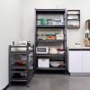 H72 * W35.4 * D15.7 Heavy Duty Storage Shelves Adjustable 5-Tier Metal Shelving Unit with Wheels for 2500LBS Load Kitchen, Garage, Pantry, and More