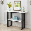 Entryway Table, Modern 42-Inch Console/Accent Table with Geometric Metal Legs, Faux Marble Narrow Wood Sofa,Foyer Table for Entrance