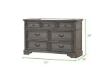 Grace Traditional Style 7-Drawer Dresser made with wood in Rustic Gray