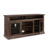 Contemporary TV Media Stand Modern Entertainment Console for TV Up to 65" with Open and Closed Storage Space, Brown, 60"W*15.75"D*29"H