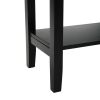 American Heritage Flip Top End Table Narrow Side Table with Storage Shelf - black