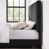 Bridgevine Home Queen Size Charcoal Grey Upholstered Platform Bed