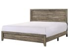 Grey Finish Fabric 1pc King Size Panel Bed Beautiful Wooden Bedroom Furniture Contemporary Style