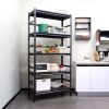 H72 * W35.4 * D15.7 Heavy Duty Storage Shelves Adjustable 5-Tier Metal Shelving Unit with Wheels for 2500LBS Load Kitchen, Garage, Pantry, and More