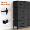 Sweetcrispy 9 Tall Fabric Clothes Cabinet Storage Organizers and Wood Top Surface Table Chest of Drawers, Living Room, Hallway, Porch