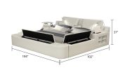 Zoya Smart Multifunctional King Size Bed Made with Wood in Beige