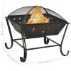 Fire Pit with Poker 24.4" XXL Steel