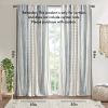 Cotton Printed Curtain Panel with Chenille Stripe and Lining(Only 1 Pc Panel)