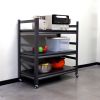 H72 * W35.4 * D15.7 Heavy Duty Storage Shelves Adjustable 5-Tier Metal Shelving Unit with Wheels for 2500LBS Load Kitchen, Garage, Pantry, and More