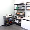 H72 * W35.4 * D15.7 Heavy Duty Storage Shelves Adjustable 5-Tier Metal Shelving Unit with Wheels for 2500LBS Load Kitchen, Garage, Pantry, and More