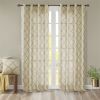 Fretwork Print Grommet Top Window Curtain Panel(Only 1 Pc Panel)