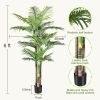 Golden Cane Palm Artificial Tree Large Tropical Palm Tree UV Resistant Fake Plant in Pot , Outdoor Decoration