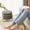 Light luxury padded footstool, fashionable multifunctional dressing stool, circular footstool, metal legs, modern decorative furniturec