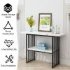 Entryway Table, Modern 42-Inch Console/Accent Table with Geometric Metal Legs, Faux Marble Narrow Wood Sofa,Foyer Table for Entrance