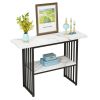 Entryway Table, Modern 42-Inch Console/Accent Table with Geometric Metal Legs, Faux Marble Narrow Wood Sofa,Foyer Table for Entrance