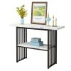 Entryway Table, Modern 42-Inch Console/Accent Table with Geometric Metal Legs, Faux Marble Narrow Wood Sofa,Foyer Table for Entrance