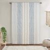 Cotton Printed Curtain Panel with Chenille Stripe and Lining(Only 1 Pc Panel)