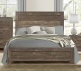 Simple Look Rustic Brown Finish 1pc Eastern King Size Bed Panel Headboard Footboard Formal Bedroom Furniture