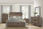 Simple Look Rustic Brown Finish 1pc Eastern King Size Bed Panel Headboard Footboard Formal Bedroom Furniture