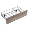 Queen Size Metal Platform Bed Frame with upholstery storage function Headboard and USB LINER and Footboard with drawers , No Box Spring Needed