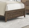 Simple Look Rustic Brown Finish 1pc Eastern King Size Bed Panel Headboard Footboard Formal Bedroom Furniture